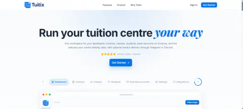 Screenshot of Tuitix Tuition Management System
